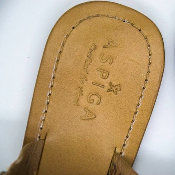 ASPIGA Women New Hand Crafted Leather & Metal Beaded Boho Slide with Toe Cuff 42 - Picture 5 of 9